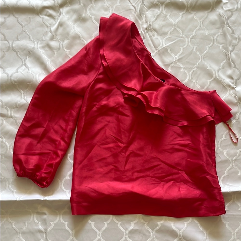 One shoulder silk top